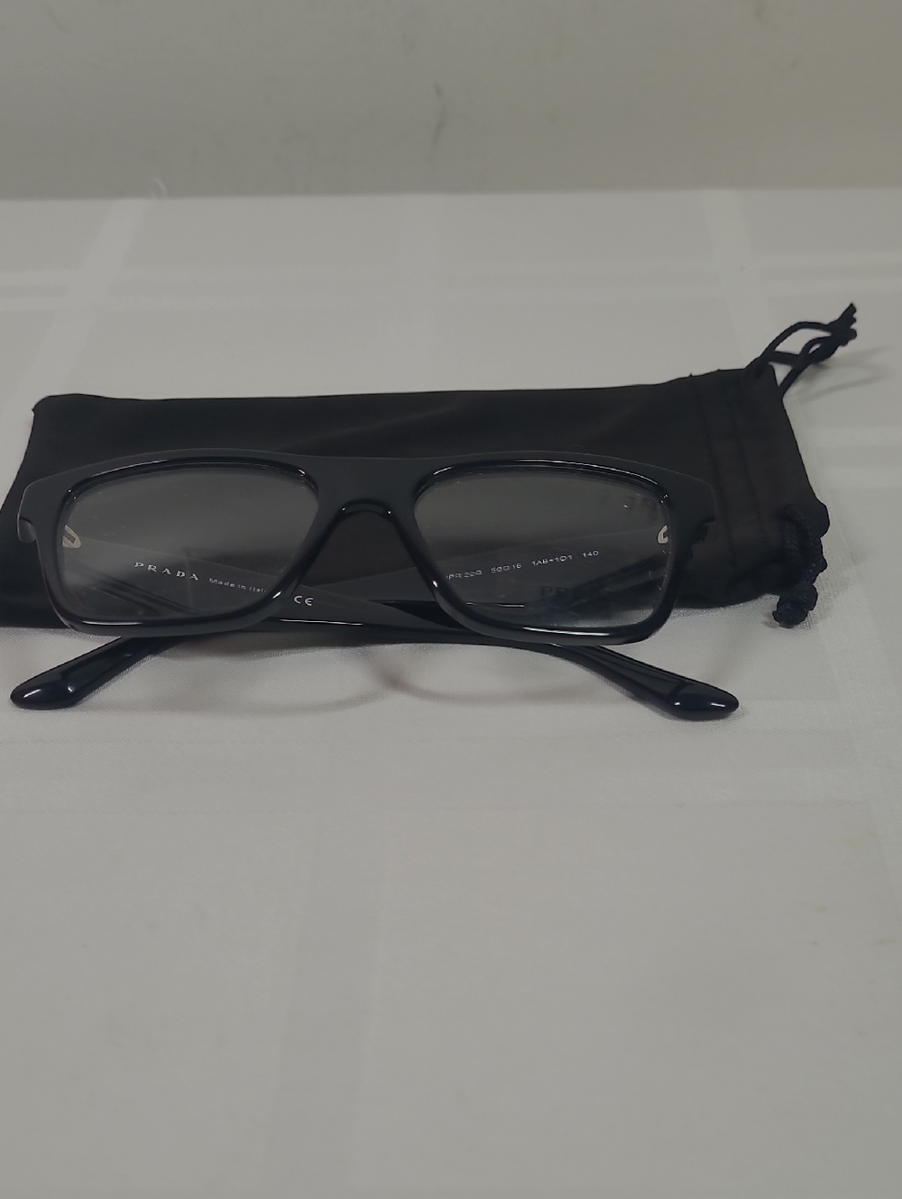 Prada Black Rectangular Frames with Soft Pouch